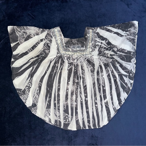 Cato Tops - Y2K CATO Square Neck Butterfly Wing Fairy Blouse